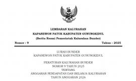 PERATURAN KALURAHAN BUNDER NOMOR 9 TAHUN 2025 TENTANG APBKAL 2026